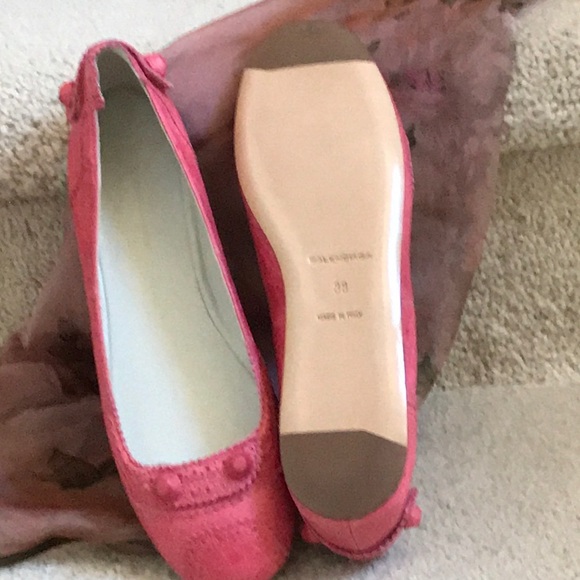 BALENCIAGA BALLERINA FLAT SHOE LIPSTICK PINK ALL LEATHER NEW CONDITION SZ 38 - Picture 5 of 8